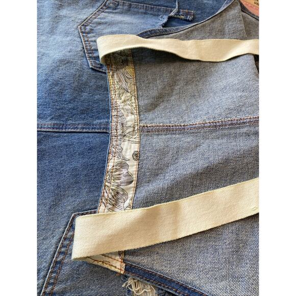 Yesno 1X XL Denim Jean Plus Overalls Bohemian Distress Crop Festival Farm Boho - Picture 7 of 9